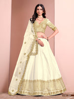 Thumbnail for Anaita White Art Silk Designer Lehenga With Blouse - Distacart