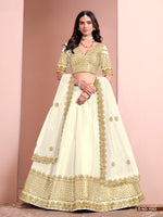 Thumbnail for Anaita White Art Silk Designer Lehenga With Blouse - Distacart