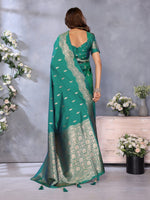 Thumbnail for Anaita Green Premium Banarasi Tissue Silk Saree With Gala Weaving Work - Distacart