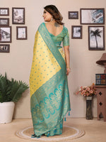 Thumbnail for Anaita Yellow Tissue Silk Saree With Weaving Zari Work - Distacart