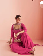 Thumbnail for Anaita Pink Chinon Stitched Suit With Embroidery Work - Dista