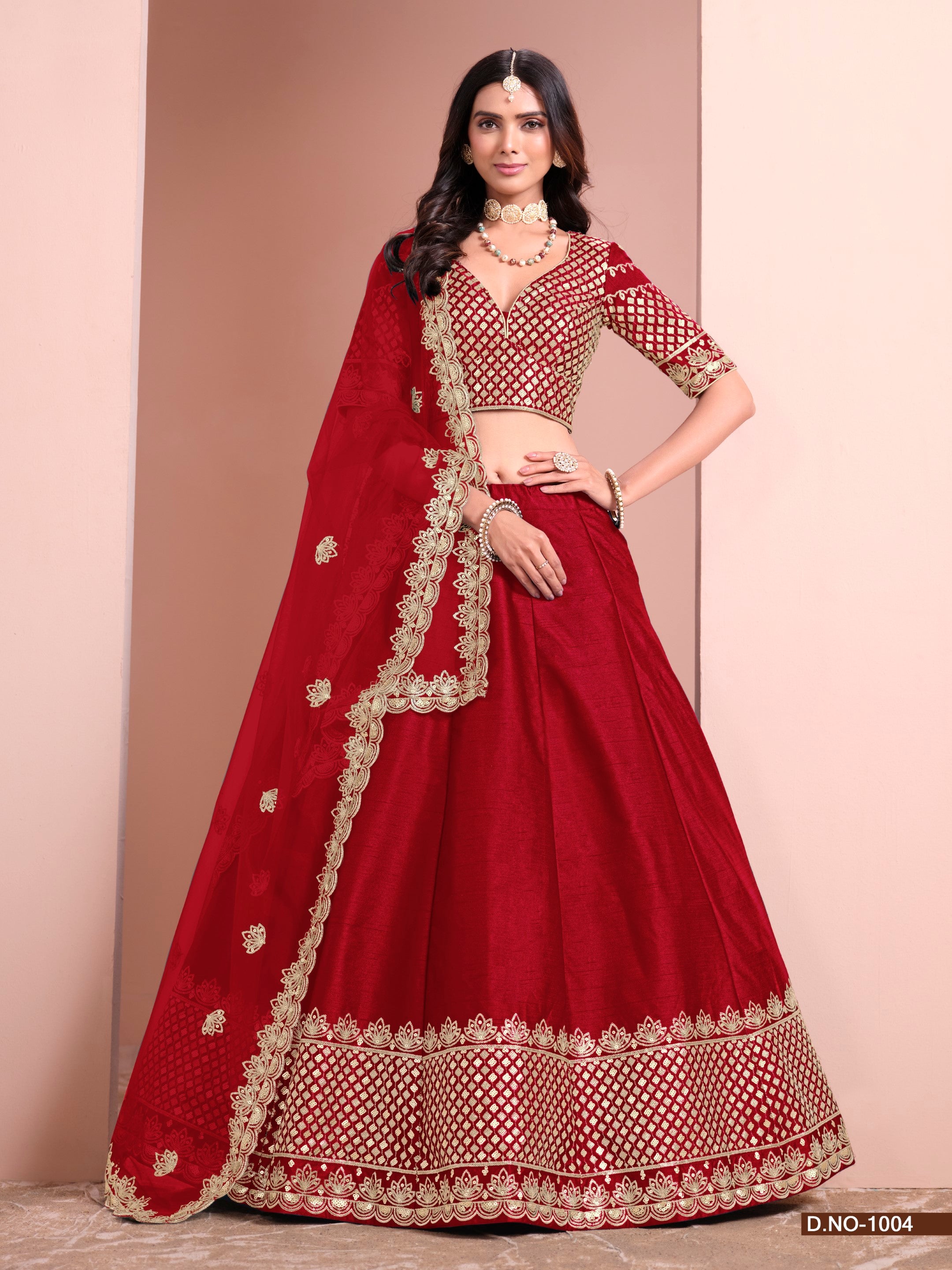 Anaita Red Art Silk Designer Lehenga With Blouse - Distacart