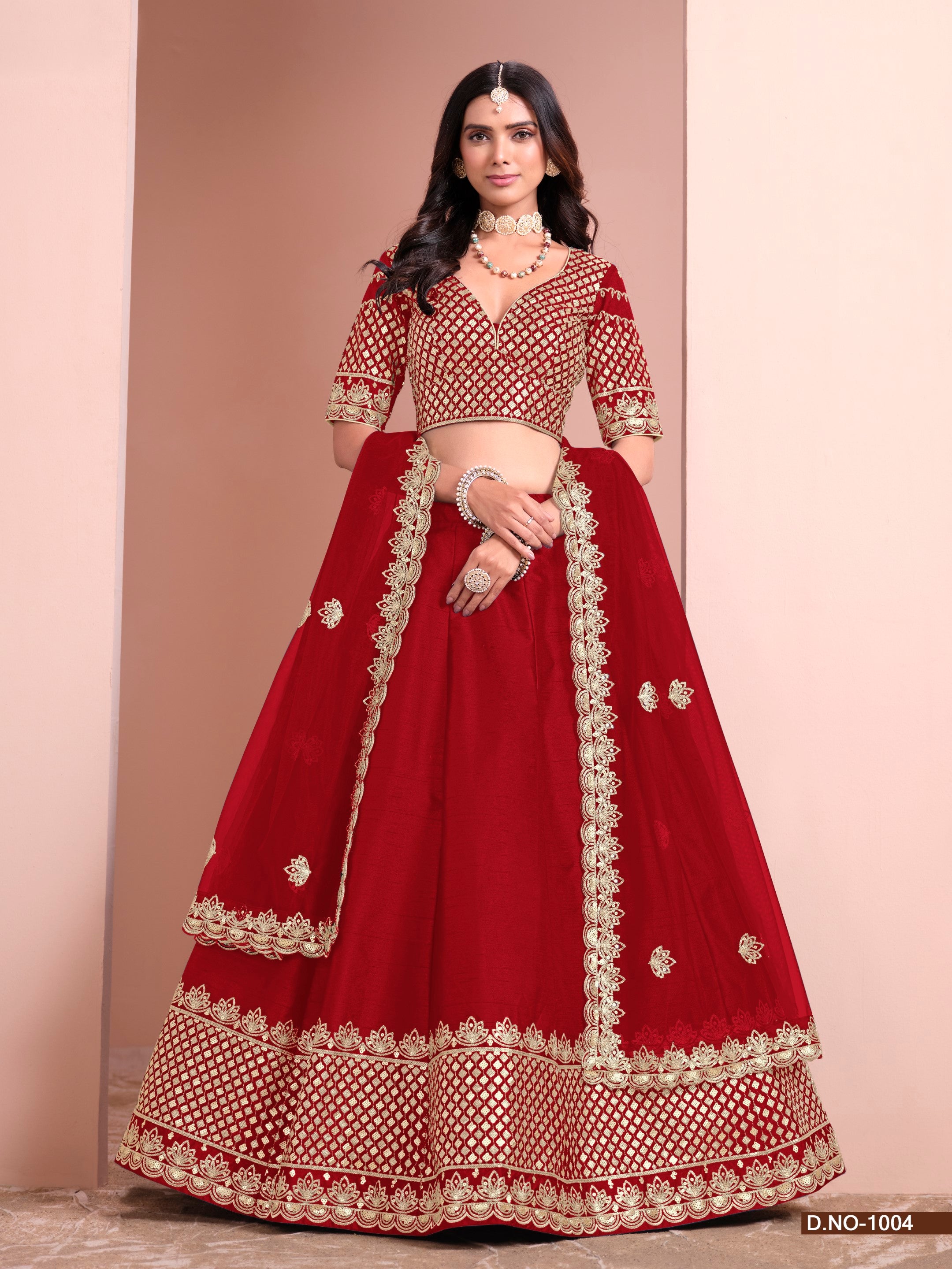 Anaita Red Art Silk Designer Lehenga With Blouse - Distacart
