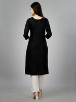 Thumbnail for Malishka Women's Embroidered Straight Black Kurti - Distacart