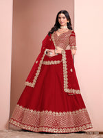 Thumbnail for Anaita Red Art Silk Designer Lehenga With Blouse - Distacart