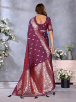 Thumbnail for Anaita Maroon Premium Banarasi Tissue Silk Saree With Gala Weaving Work - Distacart