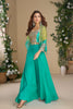 Anaita Teal Blue Heavy Chinon Silk Readymade 3 Piece Set With Sequence & Mirror Work - Distacart