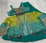 Thumbnail for Anaita Teal Blue Heavy Chinon Silk Readymade 3 Piece Set With Sequence & Mirror Work - Distacart