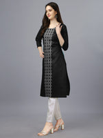 Thumbnail for Malishka Women's Embroidered Straight Black Kurti - Distacart