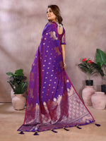 Thumbnail for Anaita Purple Premium Banarasi Tissue Silk Saree With Gala Weaving Work - Distacart