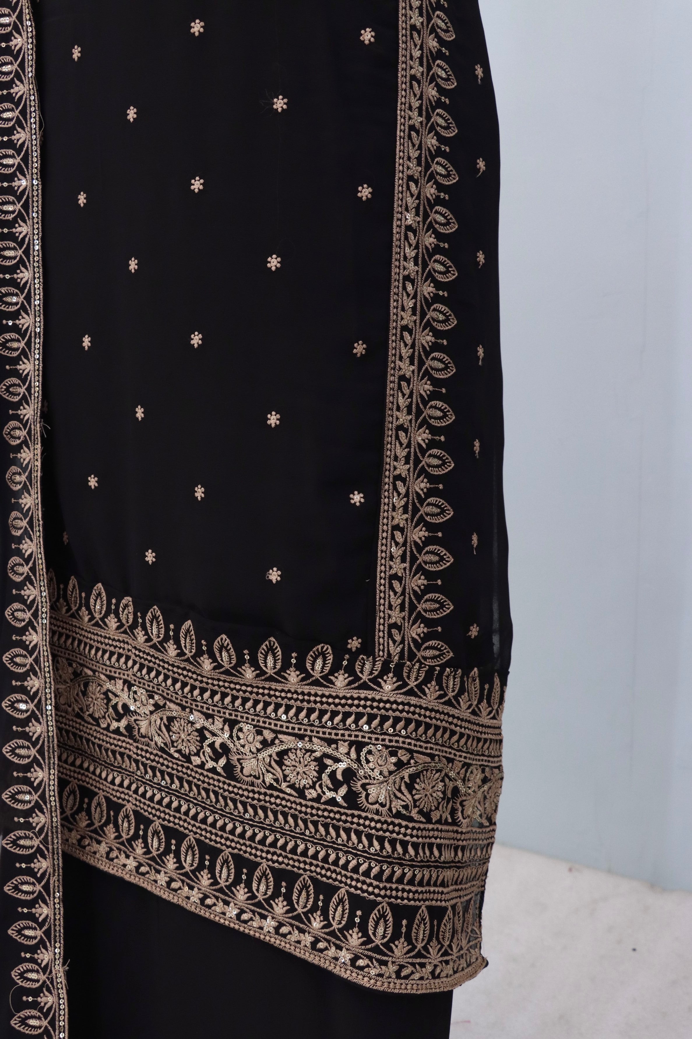 Anaita Black Premium Embroidered Georgette Salwar Suit - Distacart