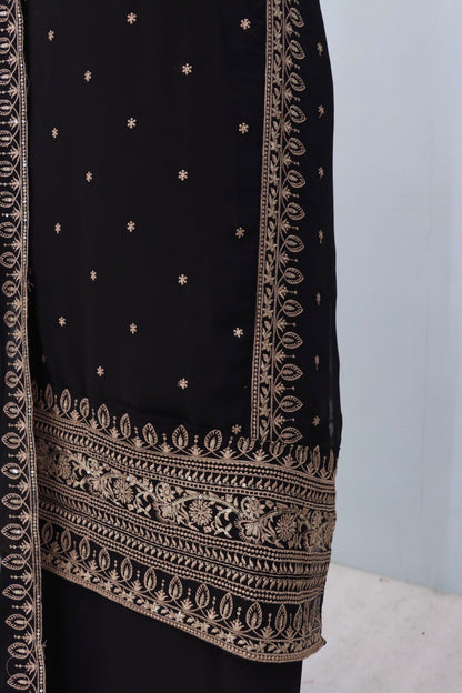 Anaita Black Premium Embroidered Georgette Salwar Suit - Distacart