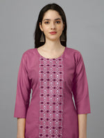 Thumbnail for Malishka Women's Embroidered Straight Wine Kurti - Distacart
