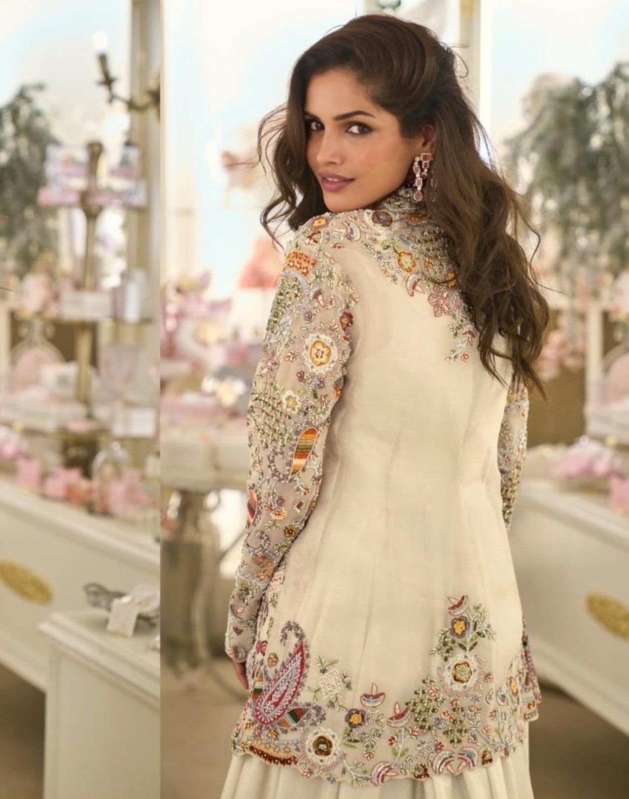 Anaita Off-White Silk Stitched Suit With Embroidery Work - Dista