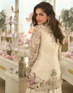 Thumbnail for Anaita Off-White Silk Stitched Suit With Embroidery Work - Dista