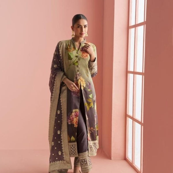 Anaita Multi Silk Stitched Anarkali Suit With Digital Printed Work - Distacart