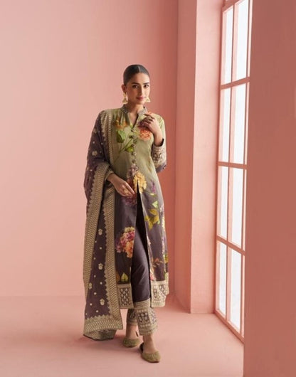 Anaita Multi Silk Stitched Anarkali Suit With Digital Printed Work - Distacart