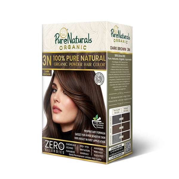 byPureNaturals Organic Pure Natural Powder Hair Colour - 3N Dark Brown - Dista