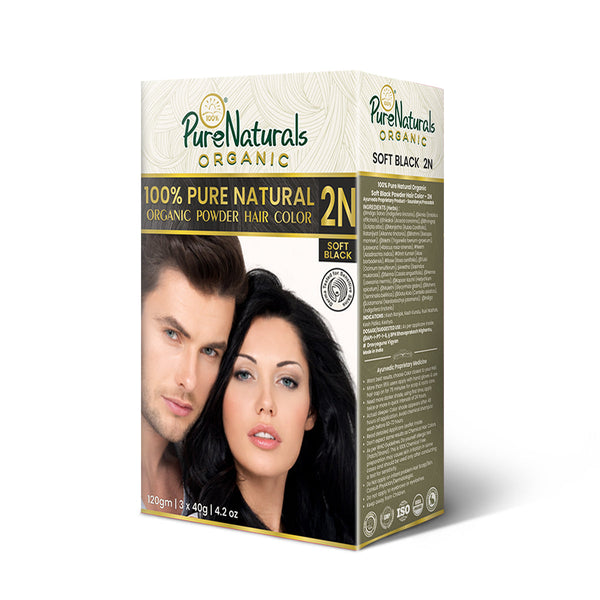 byPureNaturals Organic Pure Natural Powder Hair Colour - 2N Soft Black - Dista