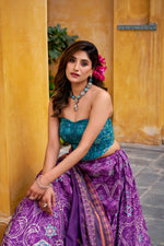 Thumbnail for Lorenvalley Fashion Purple Vaishali silk Printed with Beads Work and Gota Patti Lace Lehenga Choli with Dupatta - Distacart