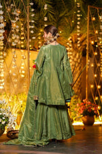 Thumbnail for Anaita Green Silk Readymade Suit with Real Mirror Work - Dista