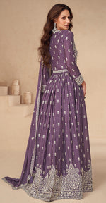 Thumbnail for Anaita Dark Purple Chinon With Sequence Embroidery Salwar Suit - Distacart