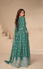 Thumbnail for Anaita Green Chinon With Sequence Embroidery Salwar Suit - Distacart