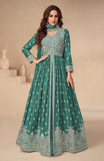 Thumbnail for Anaita Green Chinon With Sequence Embroidery Salwar Suit - Distacart