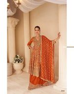 Thumbnail for Anaita Orange Real Georgette Stitched Suit With Sequence & Diamond Work - Distacart