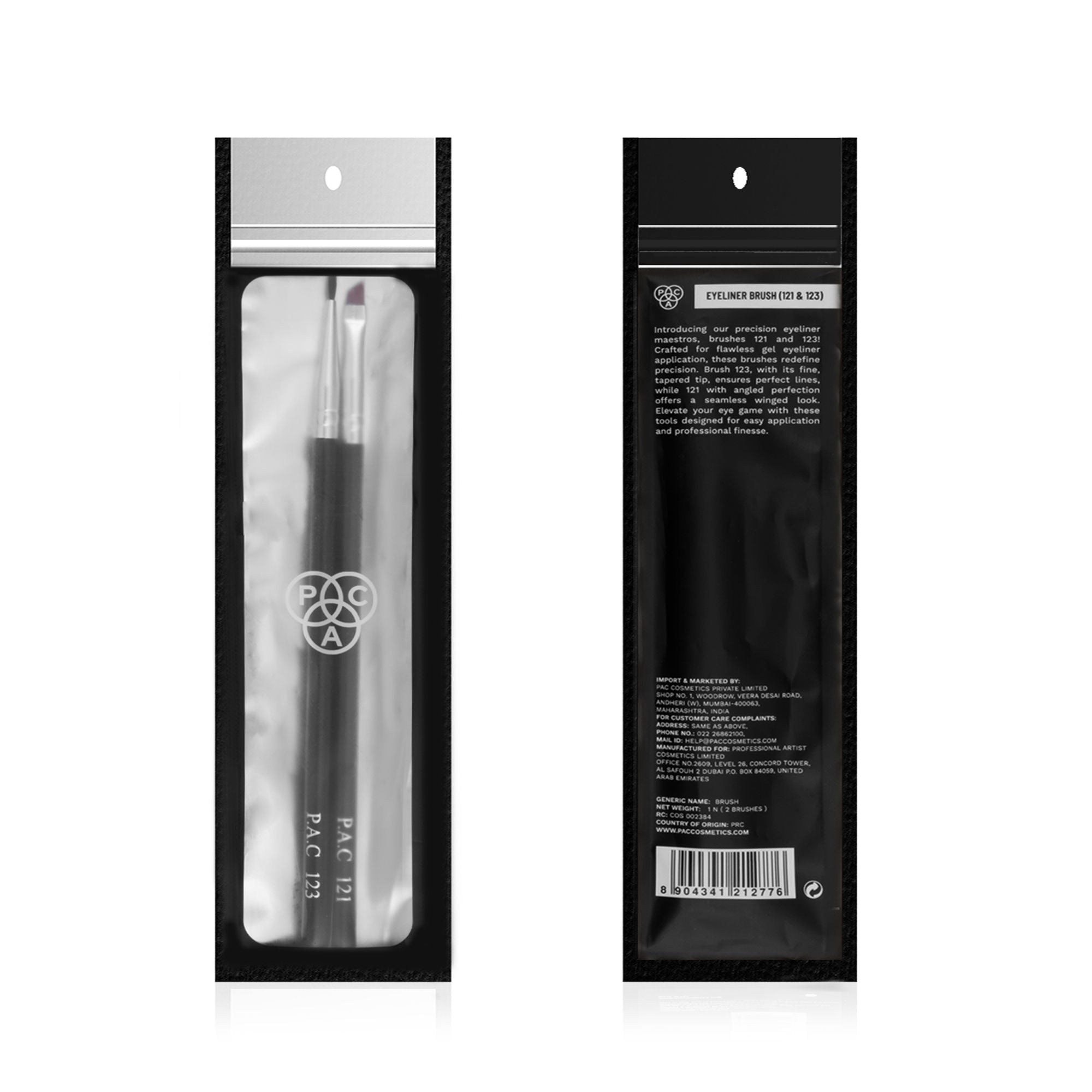 PAC Studio Eyeliner Brush Combo - 121 & 123 - Distacart