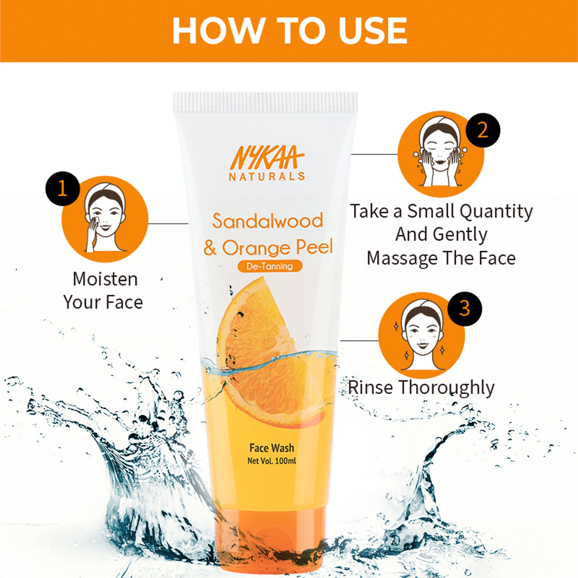 Nykaa Anti-Acne Face Wash With Salicylic Acid, Tea Tree & Neem - For Oily & Acne Prone Skin - Sandalwood Orange Peel - Distacart