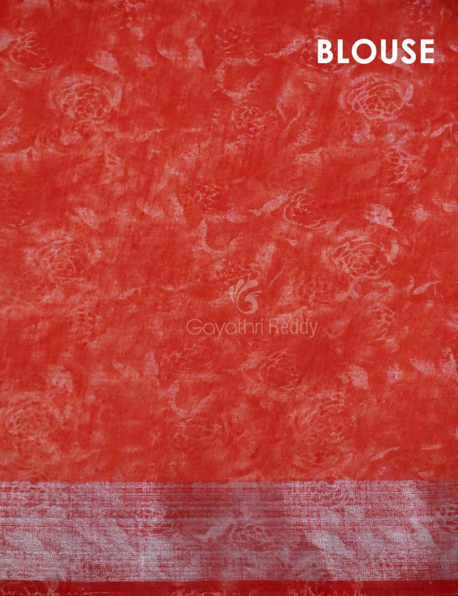 Baby Apple Green Colour Floral Printed Semi Chanderi Saree By Gayathri Reddy Designer Studio - Distacart