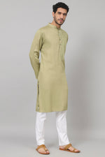 Thumbnail for Leafy Embroidered Cotton Kurta by Hilo Design