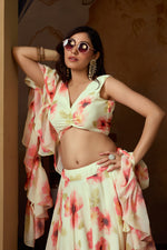 Thumbnail for Lorenvalley Fashion Pista Georgette with Digital Printed Lehenga Choli with Dupatta