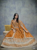 Thumbnail for Anaita Orange Embroidered Art Silk Lehenga Choli With Blouse - Distacart