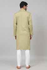 Thumbnail for Leafy Embroidered Cotton Kurta by Hilo Design