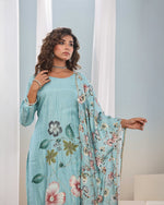 Thumbnail for Vegaa Fashion Sky Blue Franch Crab Printed Salwar Suit