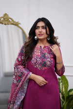 Thumbnail for Vegaa Fashion Purple Reyon Printed Salwar Suit