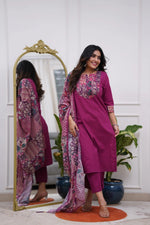 Thumbnail for Vegaa Fashion Purple Reyon Printed Salwar Suit