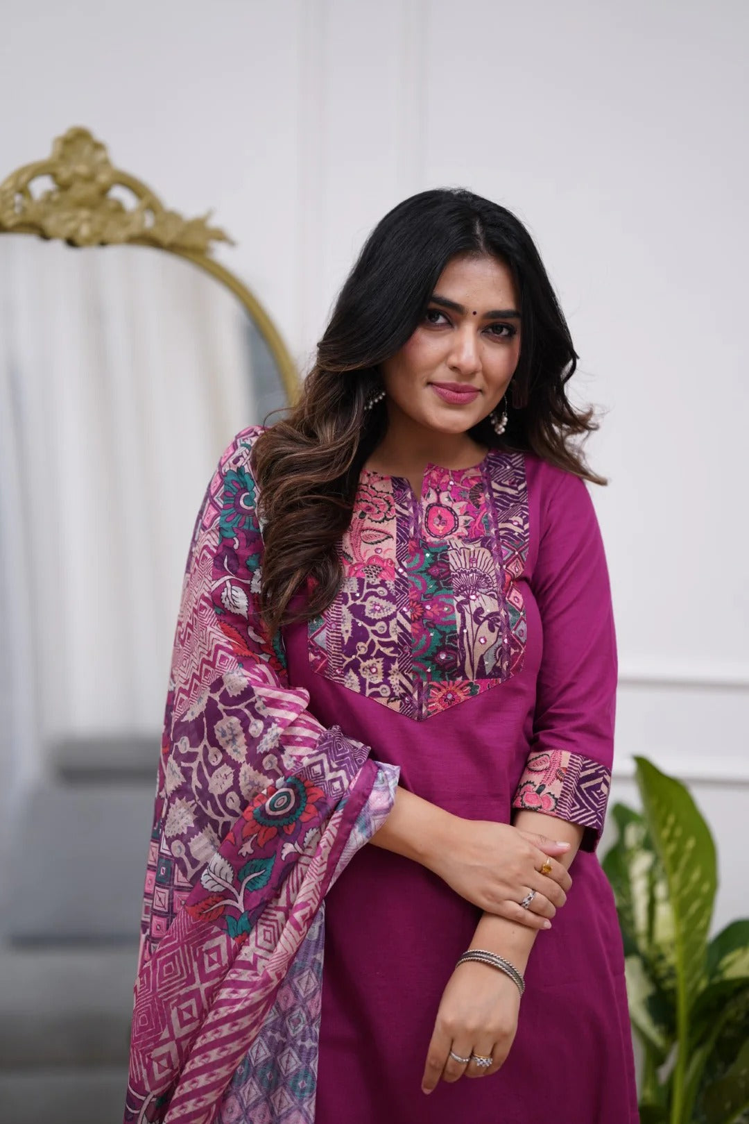Vegaa Fashion Purple Reyon Printed Salwar Suit