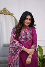 Thumbnail for Vegaa Fashion Purple Reyon Printed Salwar Suit