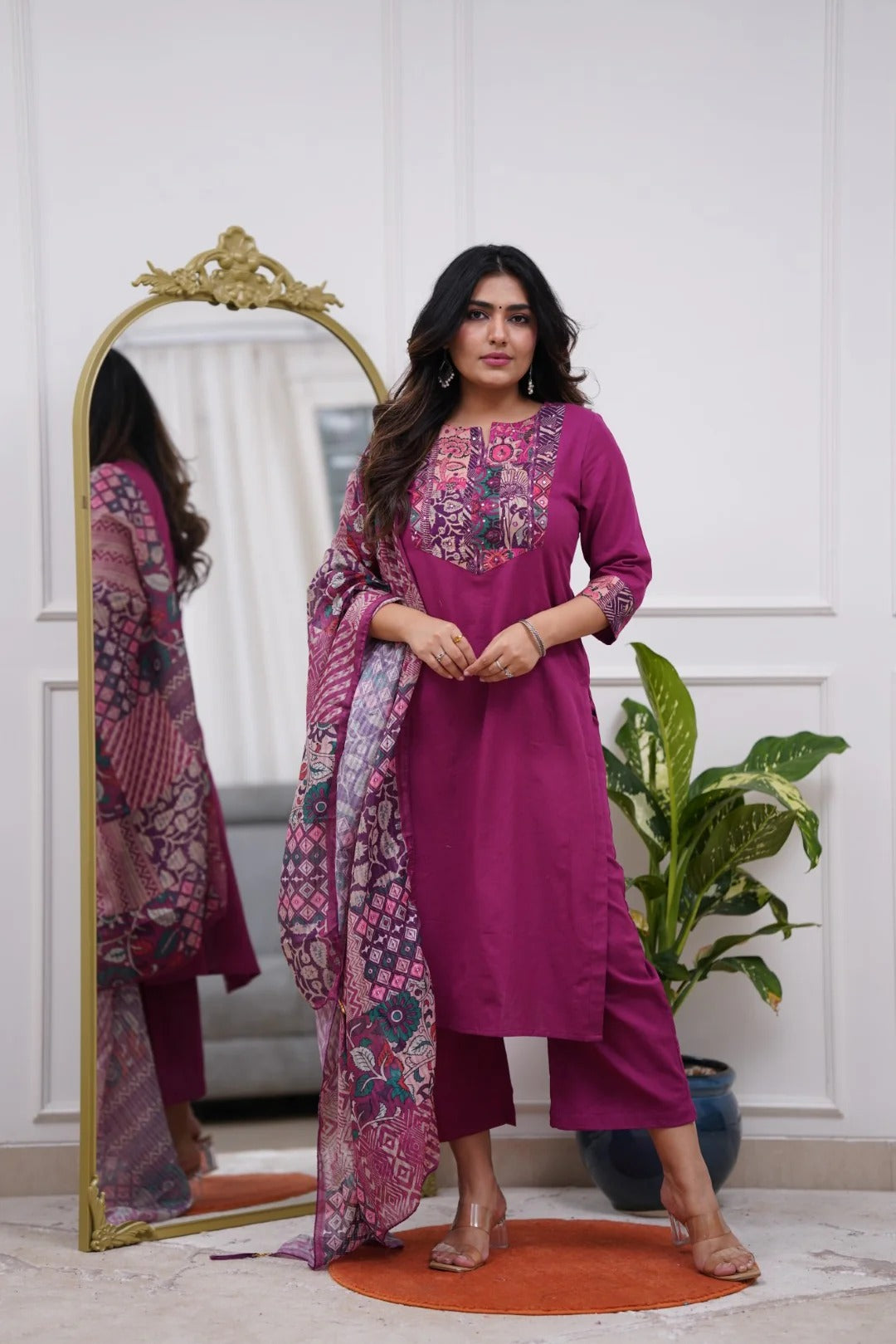 Vegaa Fashion Purple Reyon Printed Salwar Suit