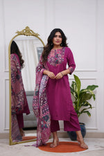 Thumbnail for Vegaa Fashion Purple Reyon Printed Salwar Suit