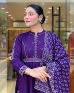 Thumbnail for Vegaa Fashion Violet Muslin Cotton Embroidered Salwar Suit