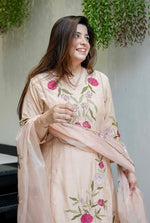 Thumbnail for Vegaa Fashion Light Peach Chanderi Silk Embroidered Salwar Suit