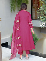 Thumbnail for Vegaa Fashion Pink Chanderi Silk Embroidered Salwar Suit