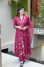Thumbnail for Vegaa Fashion Pink Chanderi Silk Embroidered Salwar Suit
