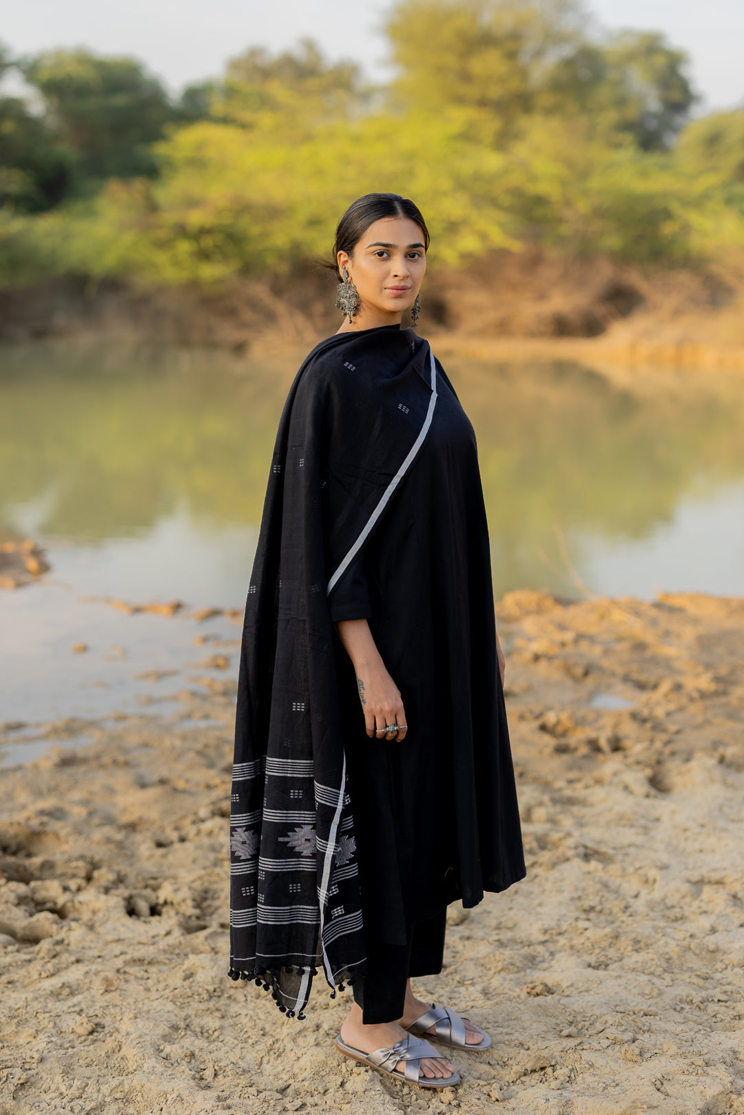 Vegaa Fashion Black Chanderi Silk Designer Salwar Suit