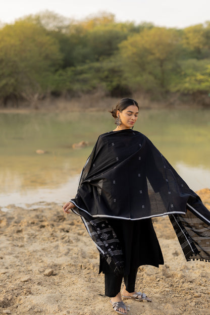 Vegaa Fashion Black Chanderi Silk Designer Salwar Suit