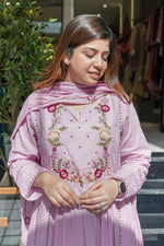 Thumbnail for Vegaa Fashion Light Pink Chanderi Silk Embroidered Salwar Suit